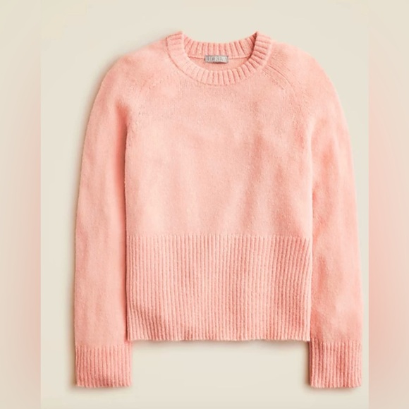 J. Crew Sweaters - J.Crew Women's High Rib Pullover Sweater in Wool Blend Alpaca Size L Peach Soft